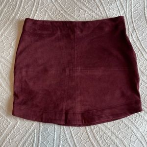 Mud Pie Suede Mini Skirt Maroon - Sz S